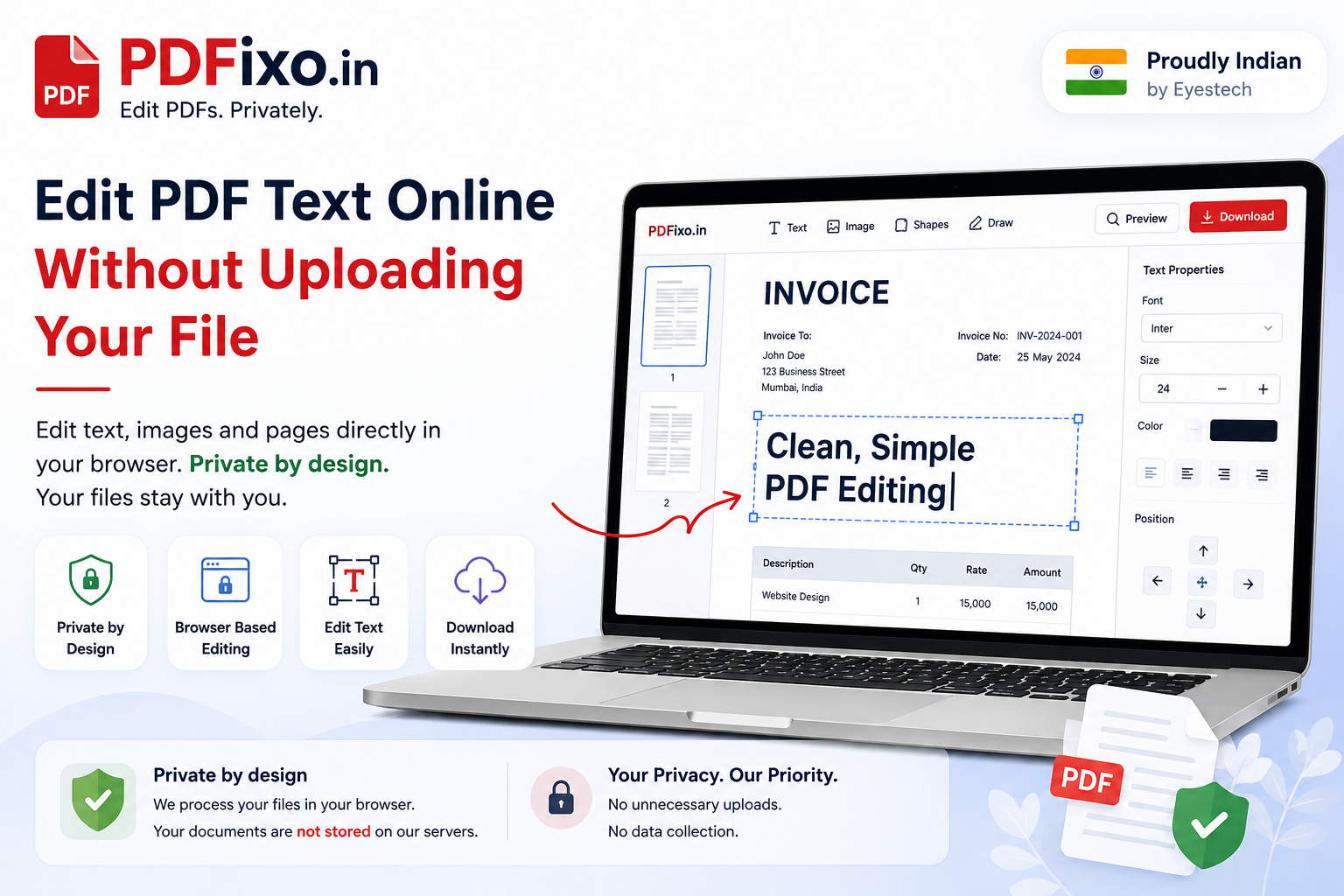 Edit PDF Text Online Without Uploading Your File